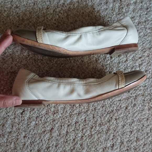 Attilio Giusti Leombruni Monika Ballet Flats Taupe cap & white leather size 37.5 - Picture 6 of 14